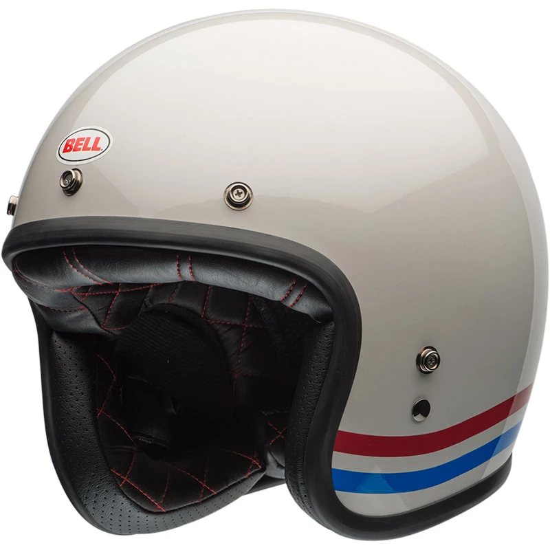 Discount 🤩 Bell Custom 500 Stripes Helmet White 😉