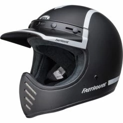 Best Sale 😍 Fiber Bell Moto-3 Fasthouse Old Road Helmet Black White 🔔