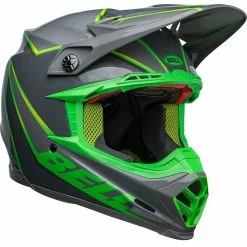 Flash Sale ⌛ Fiber Bell Moto-9s Flex Sprite Helmet Grey Green 🎉