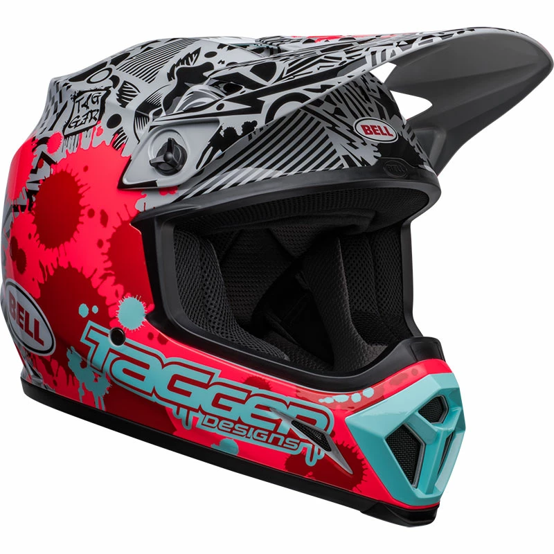 Coupon 🥰 Plastic Bell Mx 9 Mips Tagger Splatter Helmet Bright Red ✨