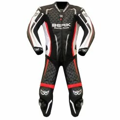 Best deal 😉 Leather One Piece Berik Racing T Suit Black White Red Fluo 🥰