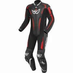 Coupon ⌛ Leather One Piece Berik Rsf Tech Suit Black Red 🤩