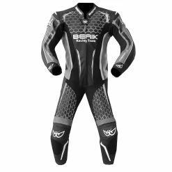 Budget ⭐ Leather One Piece Berik Racing T Suit Black Silver 😉