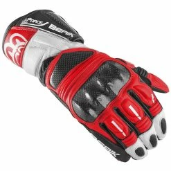 Best deal 🌟 Racing Berik Pista 2.0 Leather Gloves Black White Red 😍