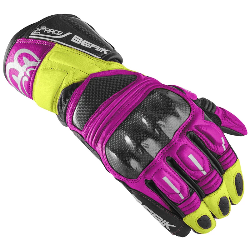 Brand new ๐ฏ Racing Berik Pista 2.0 Leather Gloves Black Yellow Fuchsia ๐งจ