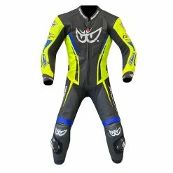 Cheap 👍 Leather One Piece Berik Monza 2.0 Suit Black Blue Fluo Yellow ❤️